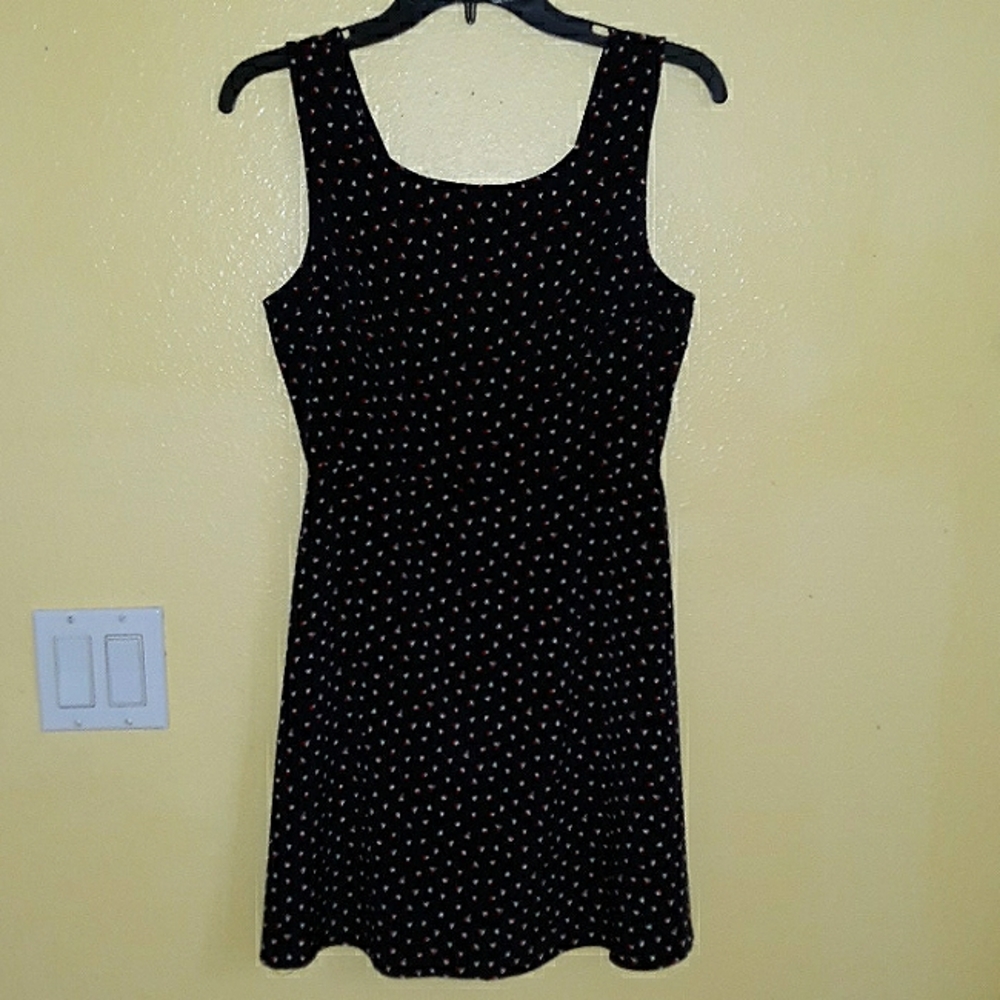 Black patterned Forever 21 dress, size small